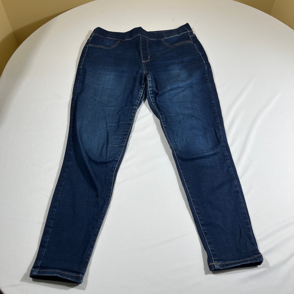 St. John's Bay Jegging Women 12 Dark Blue Pull On High Rise Stretch Skinny
